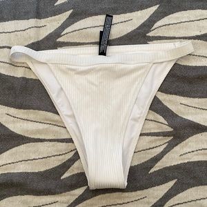 Pink/Victorias Secret white bikini bottoms